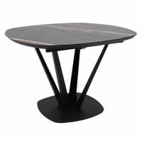 Стол MERLIN 1100(1500)*750 МДФ+HPL-пластик черный Sahara Noir/черный