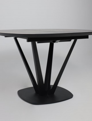Стол MERLIN 1100(1500)*750 МДФ+HPL-пластик черный Sahara Noir/черный