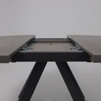 Стол Oliver раздвижной обеденный D120(160)*750 камень темный/антрацит Стол Oliver раздвижной обеденный D120(160)*750 камень темный/антрацит