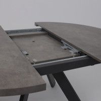 Стол Oliver раздвижной обеденный D120(160)*750 камень темный/антрацит Стол Oliver раздвижной обеденный D120(160)*750 камень темный/антрацит