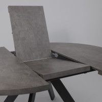 Стол Oliver раздвижной обеденный D120(160)*750 камень темный/антрацит Стол Oliver раздвижной обеденный D120(160)*750 камень темный/антрацит