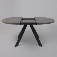 Стол Oliver раздвижной обеденный D120(160)*750 камень темный/антрацит Стол Oliver раздвижной обеденный D120(160)*750 камень темный/антрацит