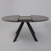 Стол Oliver раздвижной обеденный D120(160)*750 камень темный/антрацит Стол Oliver раздвижной обеденный D120(160)*750 камень темный/антрацит