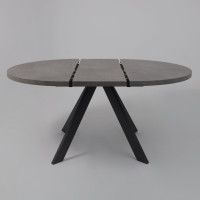 Стол Oliver раздвижной обеденный D120(160)*750 камень темный/антрацит Стол Oliver раздвижной обеденный D120(160)*750 камень темный/антрацит