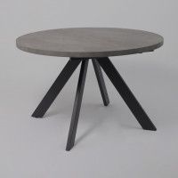 Стол Oliver раздвижной обеденный D120(160)*750 камень темный/антрацит Стол Oliver раздвижной обеденный D120(160)*750 камень темный/антрацит