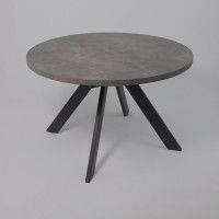 Стол Oliver раздвижной обеденный D120(160)*750 камень темный/антрацит Стол Oliver раздвижной обеденный D120(160)*750 камень темный/антрацит