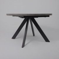 Стол Oliver раздвижной обеденный D120(160)*750 камень темный/антрацит Стол Oliver раздвижной обеденный D120(160)*750 камень темный/антрацит