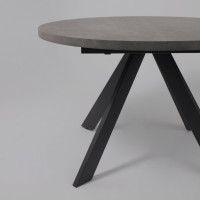 Стол Oliver раздвижной обеденный D120(160)*750 камень темный/антрацит Стол Oliver раздвижной обеденный D120(160)*750 камень темный/антрацит