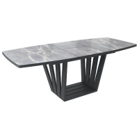 Стол KAMERON раздвижной 1600(2050)*900 HPL-пластик Серый камень/черный купить в Минске Стол KAMERON раздвижной 1600(2050)*900 HPL-пластик Серый камень/черный купить в Минске