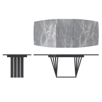 Стол KAMERON раздвижной 1600(2050)*900 HPL-пластик Серый камень/черный купить в Минске Стол KAMERON раздвижной 1600(2050)*900 HPL-пластик Серый камень/черный купить в Минске