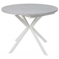 Стол VEGA раздвижной D100(135)*75 бетон светлый/белый Стол VEGA раздвижной D100(135)*75 бетон светлый/белый