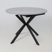 Стол VEGA раздвижной D100(135)*75 бетон светлый/черный купить в Минске