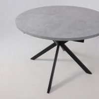 Стол VEGA раздвижной D100(135)*75 бетон светлый/черный купить в Минске