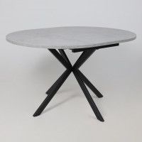 Стол VEGA раздвижной D100(135)*75 бетон светлый/черный купить в Минске