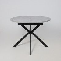 Стол VEGA раздвижной D100(135)*75 бетон светлый/черный купить в Минске