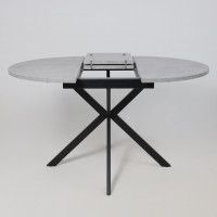 Стол VEGA раздвижной D100(135)*75 бетон светлый/черный купить в Минске