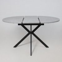 Стол VEGA раздвижной D100(135)*75 бетон светлый/черный купить в Минске