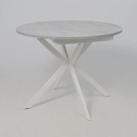 Стол VEGA раздвижной D100(135)*75 цемент/белый купить в Минске