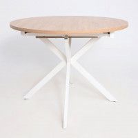 Стол VEGA раздвижной, D100(135)*75, Дуб Канзас Коричневый/Белый купить в Минске