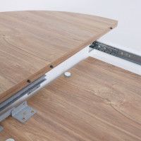 Стол VEGA раздвижной, D100(135)*75, Дуб Канзас Коричневый/Белый купить в Минске