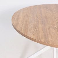 Стол VEGA раздвижной, D100(135)*75, Дуб Канзас Коричневый/Белый купить в Минске