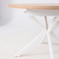 Стол VEGA раздвижной, D100(135)*75, Дуб Канзас Коричневый/Белый купить в Минске