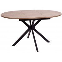 Стол VEGA (Вега) раздвижной D100(135)*75 дуб вотан/черный