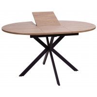 Стол VEGA (Вега) раздвижной D100(135)*75 дуб вотан/черный купить в Минске