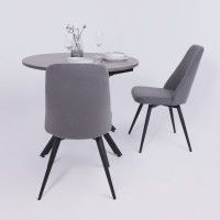 Стол VEGA (Вега) раздвижной D100(135)*75 камень темный/черный купить в Минске