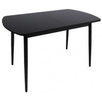 Стол LISTVIG ВИНЕР GR раздвижной со стеклом, 120(152)*70 черный