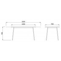 Стол LISTVIG ВИНЕР GR раздвижной со стеклом, 120(152)*70 черный купить в Минске