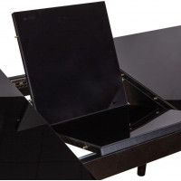 Стол LISTVIG ВИНЕР GR раздвижной со стеклом, 120(152)*70 черный купить в Минске