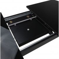 Стол LISTVIG ВИНЕР GR раздвижной со стеклом, 120(152)*70 черный купить в Минске