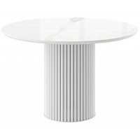 Стол Askar Round-116 patagonoa bianco gloss premium cer/белый