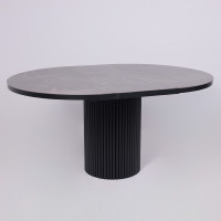 Стол Askar Round SLIDE-116 BAYONA GREY PREMIUM CER/Черный в Минске