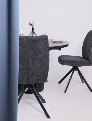 Стол Askar Round SLIDE-116 BAYONA GREY PREMIUM CER/Черный в Минске