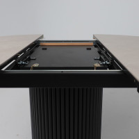 Стол Askar Round SLIDE-116 BAYONA IVORY PREMIUM CER/черный в Минске