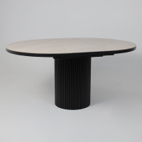 Стол Askar Round SLIDE-116 BAYONA IVORY PREMIUM CER/черный в Минске