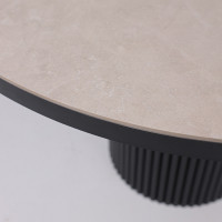 Стол Askar Round SLIDE-116 BAYONA IVORY PREMIUM CER/черный в Минске