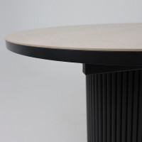 Стол Askar Round SLIDE-116 BAYONA IVORY PREMIUM CER/черный в Минске