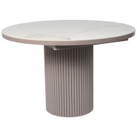 Стол Askar Round SLIDE-116 BRECHA GLOSS PREMIUM CER/капучино