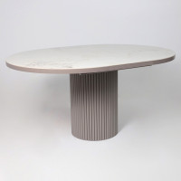 Стол Askar Round SLIDE-116 BRECHA GLOSS PREMIUM CER/капучино в Минске