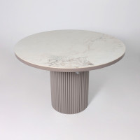 Стол Askar Round SLIDE-116 BRECHA GLOSS PREMIUM CER/капучино в Минске