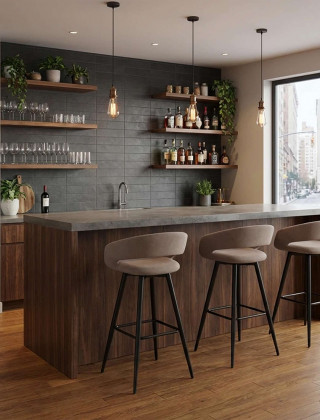 Стул барный BARNY-R 900 b05 latte lux/черный купить в Минске