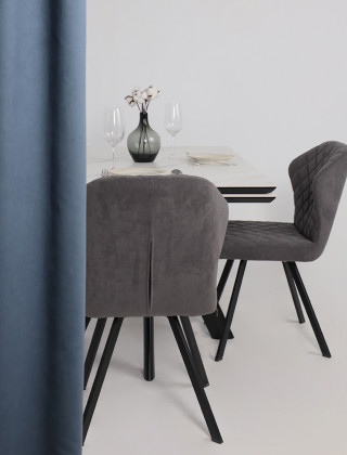 Стол раздвижной JACK-140 140(30+30)*85 CALAKATTA ST CER/черный в Минске