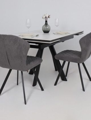 Стол раздвижной JACK-140 140(30+30)*85 CALAKATTA ST CER/черный в Минске