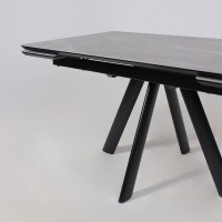 Стол раздвижной JACK-140 140(30+30)*85 STONE GREY ST CER/черный в Минске
