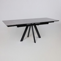Стол раздвижной JACK-140 140(30+30)*85 STONE GREY ST CER/черный в Минске