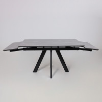 Стол раздвижной JACK-140 140(30+30)*85 STONE GREY ST CER/черный в Минске