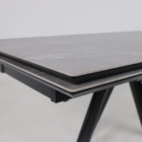 Стол раздвижной JACK-140 140(30+30)*85 STONE GREY ST CER/черный в Минске